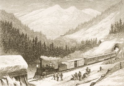 Transport du courrier des États-Unis à travers la Sierra Nevada en 1870, tiré de 